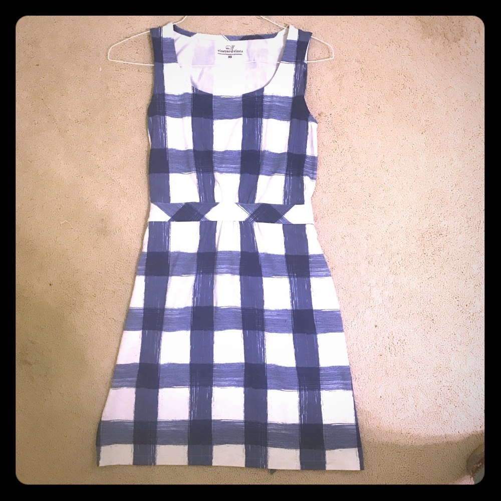 Navy Brushed Gingham Vineyard Vines XS Dress